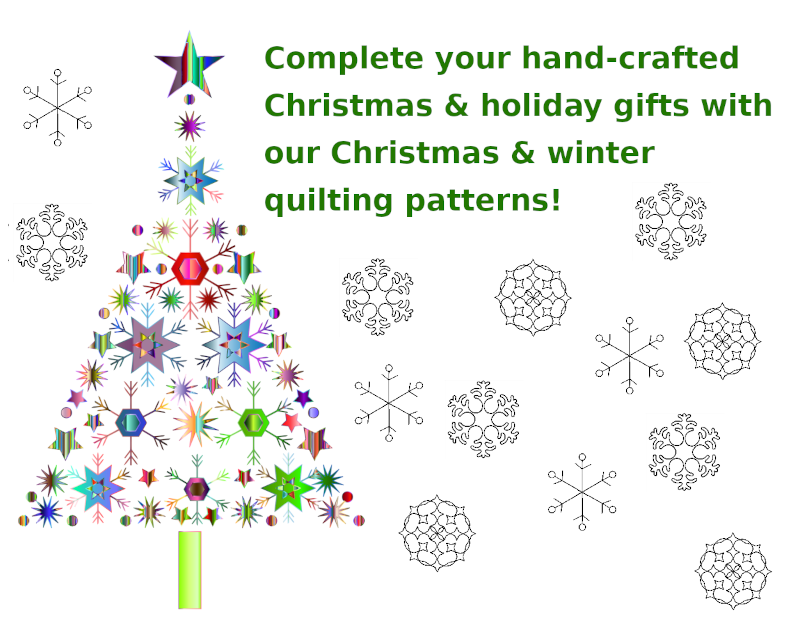 Complete your gifts with our Christmas & holiday quilting patterns.